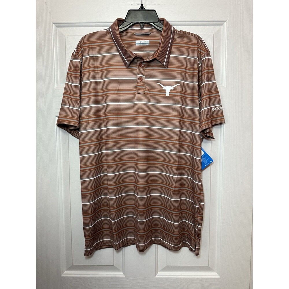 Size L Columbia Texas Longhorns Polo Shirt PFG Omni-Shade Super Terminal Tackle